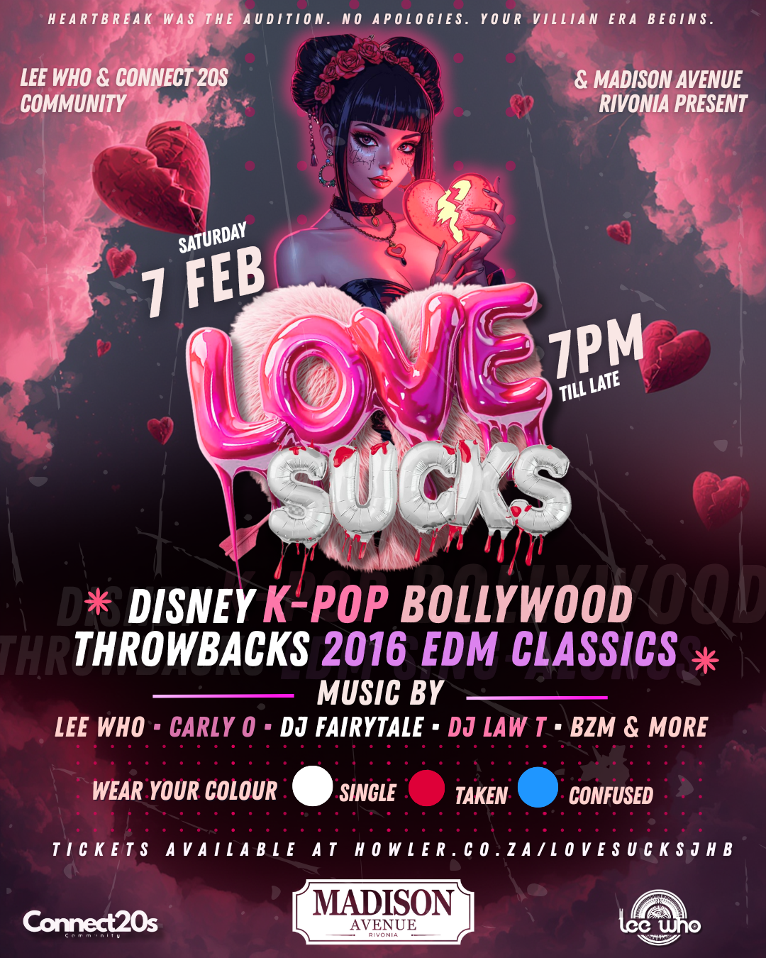 Love Sucks Johannesburg - Disney Throwbacks | K-Pop | 2016 EDM Classics ...
